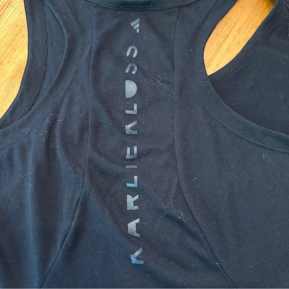 Karlie Kloss Adidas black racer back tank - Picture 4 of 8